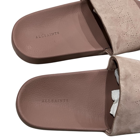 All Saints Karli Taupe Slides Sandals - Picture 8 of 11